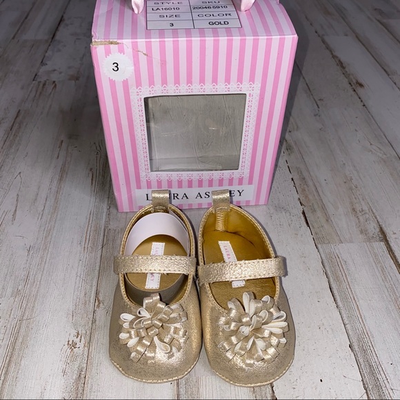 Laura Ashley Gold Metallic Mary Jane Flat - Picture 3 of 7